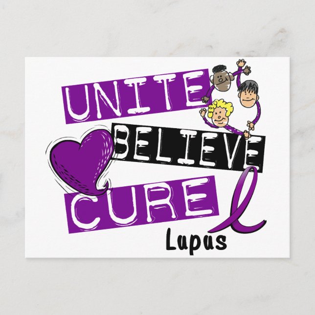 Postal UNITE BELIEVE CURE Lupus (Anverso)