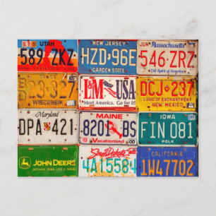 Postal United States License Plates Art America