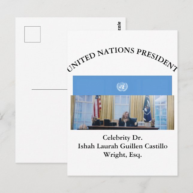 POSTAL #UNITEDNATIONSPRESIDENT DR. #LAURAHCASTILLOS ESQ. (Anverso / Reverso)