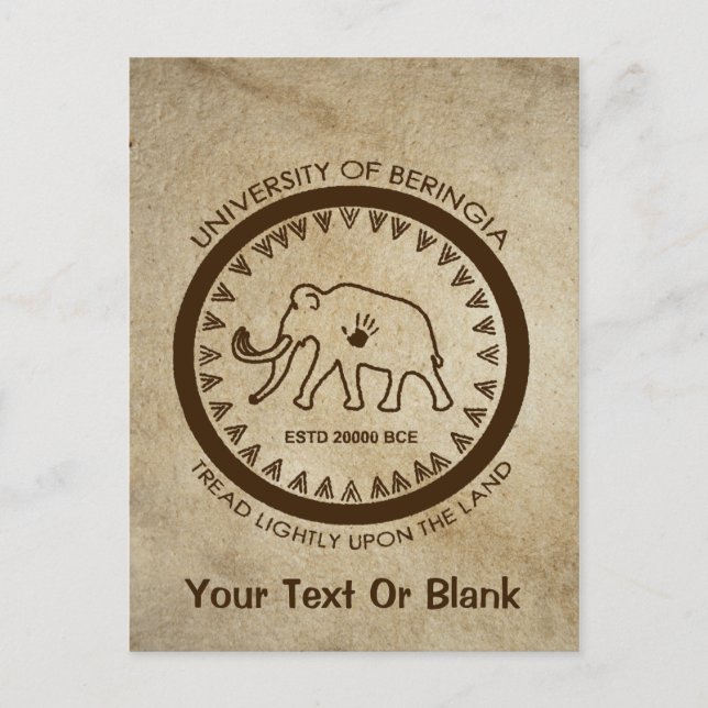 Postal Universidad de Beringia Mammoth (Anverso)