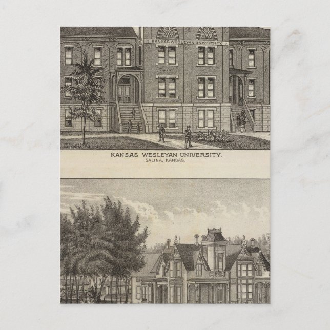 Postal Universidad de Kansas Wesleyan (Anverso)