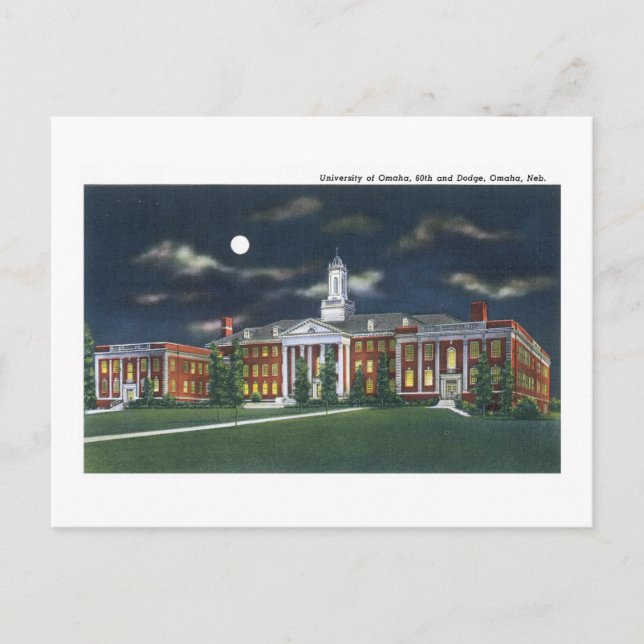 Postal Universidad de Omaha, Omaha, Nebraska (Anverso)