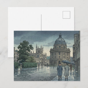 Postal Universidad de Oxford en impresión japonesa de gra