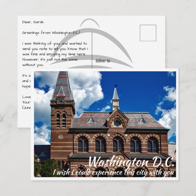 Postal Universidad Gallaudet de Washington DC (Anverso / Reverso)