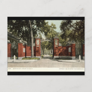 Postal Universidad Johnson Gate de Harvard 1902