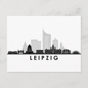 Postal Universidad LEIPZIG Alemania Skyline Silhouette