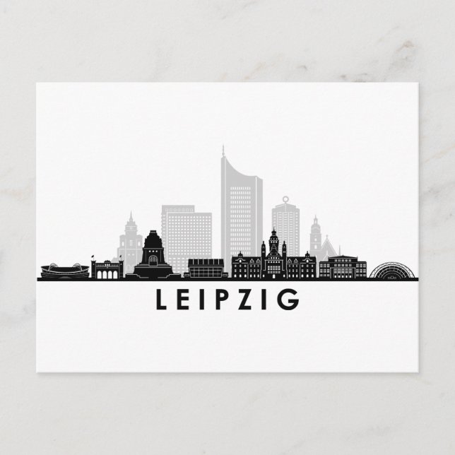 Postal Universidad LEIPZIG Alemania Skyline Silhouette (Anverso)