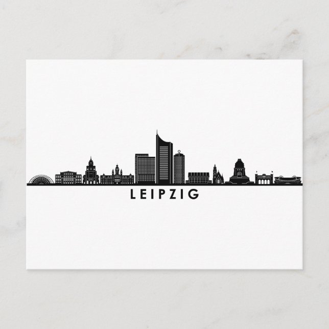 Postal Universidad LEIPZIG Alemania Skyline Silhouette (Anverso)