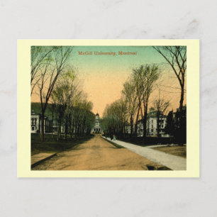 Postal Universidad McGill, Montreal, Canadá Vintage
