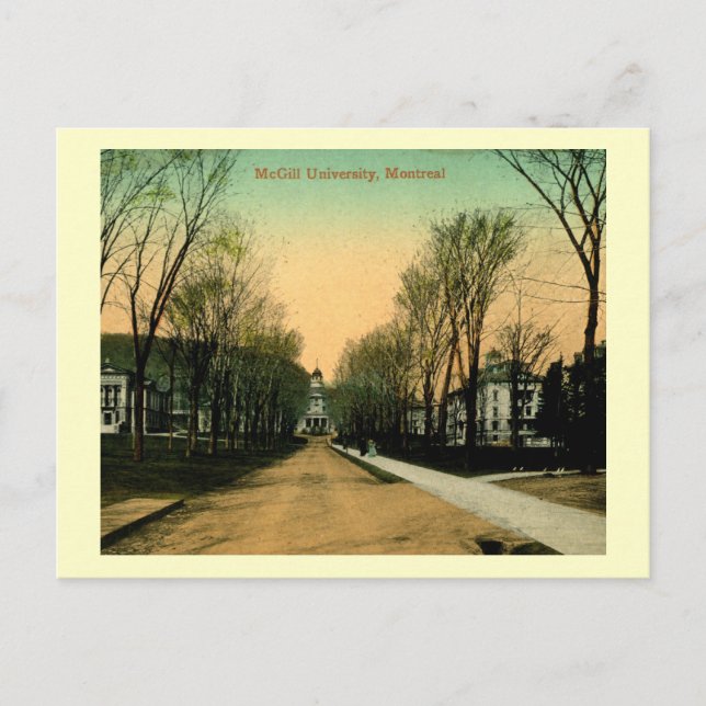 Postal Universidad McGill, Montreal, Canadá Vintage (Anverso)