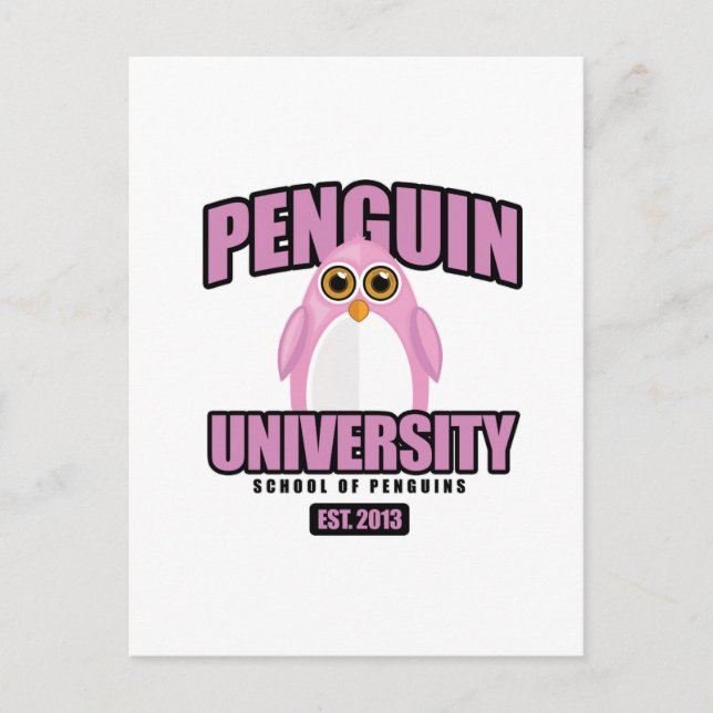 Postal Universidad Pingüino - Rosa (Anverso)