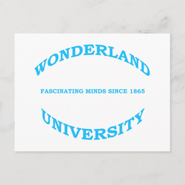 Postal Universidad Wonderland (Anverso)