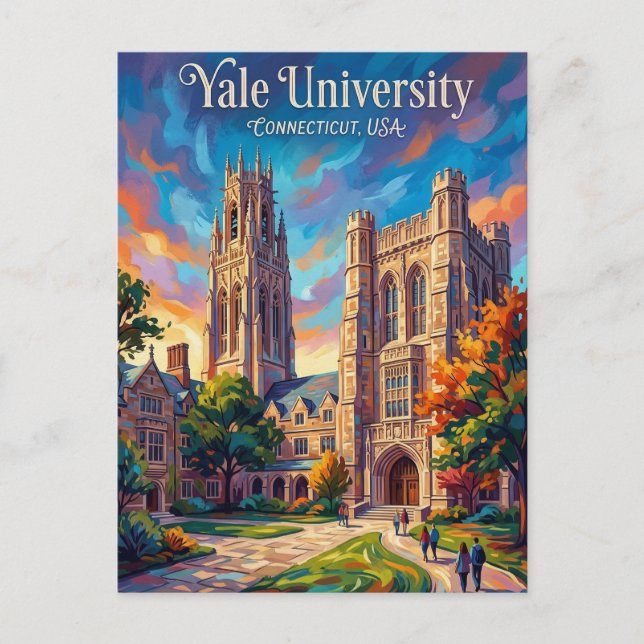 Postal Universidad Yale Connecticut (Anverso)