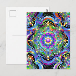 Postal Universo Mandala Colores Psicodélicos