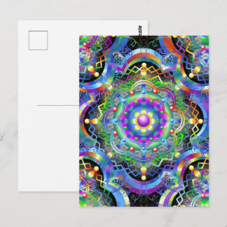 Postal Universo Mandala Colores Psicodélicos