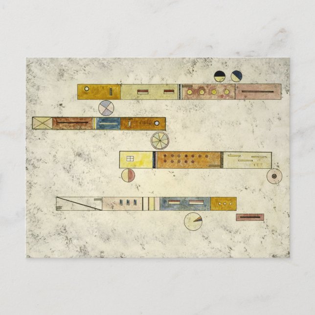 Postal Uno después del otro, 1933 por Wassily Kandinsky (Anverso)