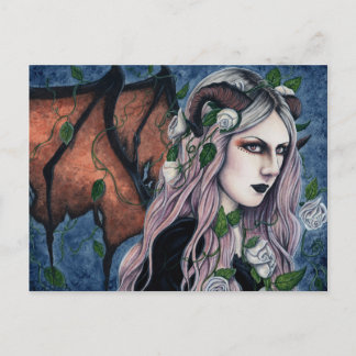 Postal Unseelie Gótico Fairy Dark Fantasy Horns Postcard