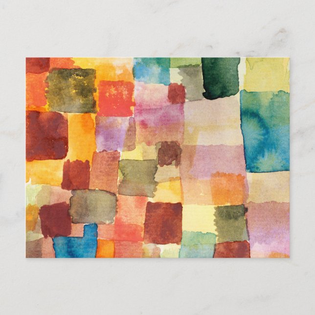Postal Untitled abstract watercolor squares - Paul Klee (Anverso)