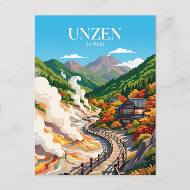 Postal Unzen Japón (Anverso)