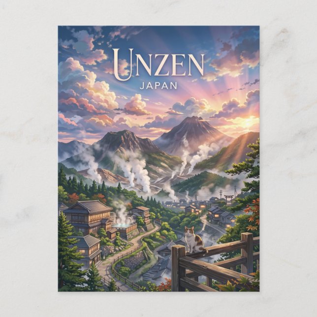 Postal Unzen Japón (Anverso)