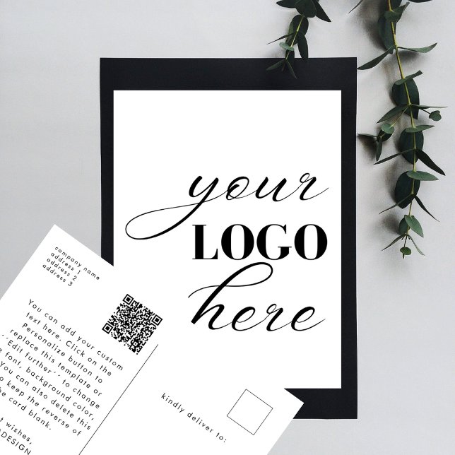 Postal Upload Your Own Design Custom Text QR Code (Subido por el creador)