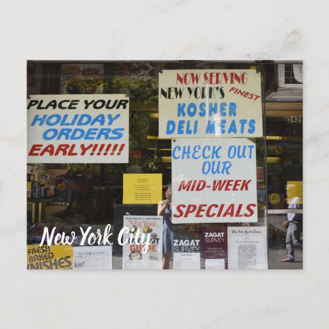Postal Upper West Side de Nueva York Kosher Deli NYC (Anverso)