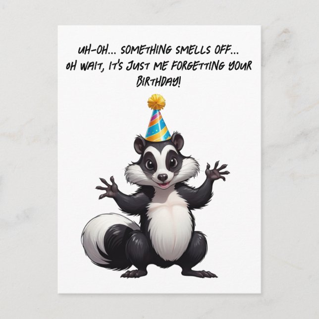 Postal ¡Ups! Olvidé Tu Cumpleaños, ¡Apesta! (Anverso)