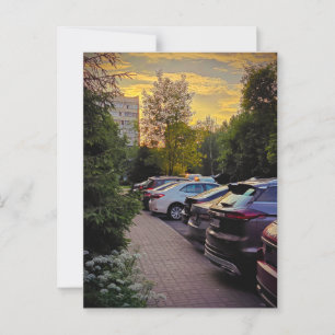 Postal urbana de quietud dorada – Personalizable