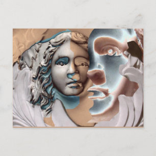 Postal Urn Face Copper Blue Computer Art