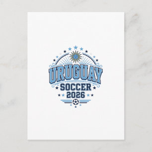 Postal Uruguay Fútbol 2026 Fútbol Negrita Tipografía País