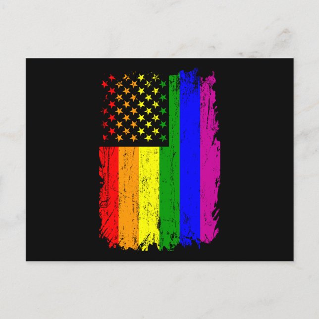 Postal US RAINBOW FLAG Mes del Orgullo LGBT LGBTQ Rainbow (Anverso)