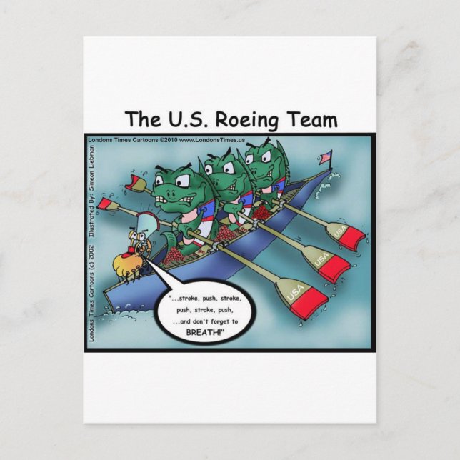 Postal US Rowing (Roe-ing Team Funny Tees Cards Mugs Etc. (Anverso)