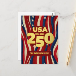 Postal USA 250 Años Personalizado Patriótico 