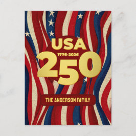 Postal USA 250 Años Personalizado Patriótico 