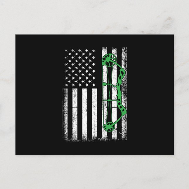 Postal USA Flag Arrow Bow Archery Bowman Shooting Archer  (Anverso)