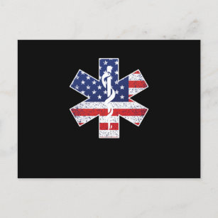 Postal USA Flag EMT Paramedic Caduceus Doctor Nurse EMS A