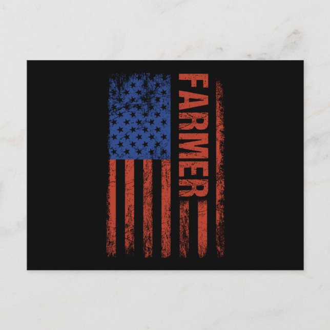 Postal USA Flag Farmer Farm Farming Ranch Tractor Agricul (Anverso)