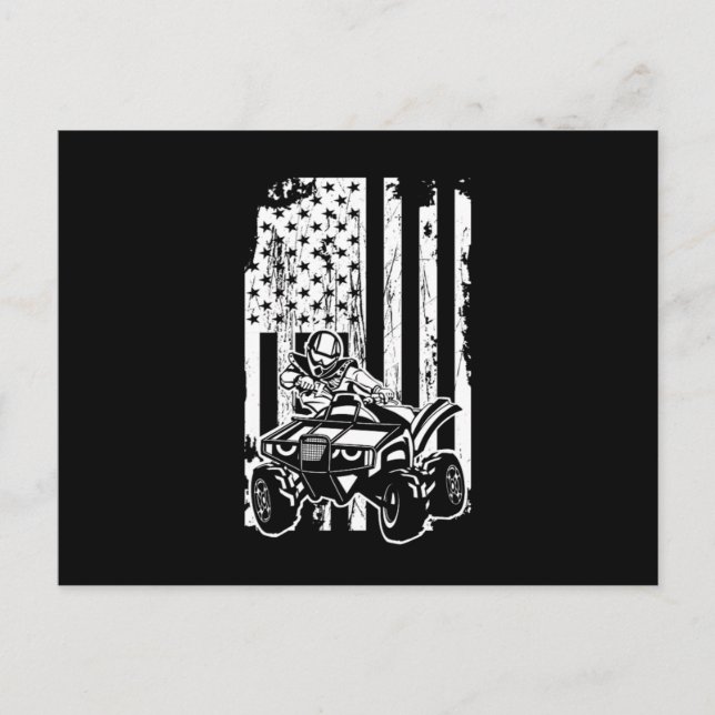 Postal USA Flag Quad Racing ATV Rider Offroad Gift (Anverso)