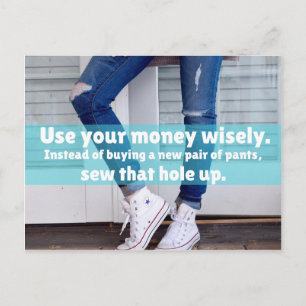 Postal Usar su dinero sabiamente Postcard