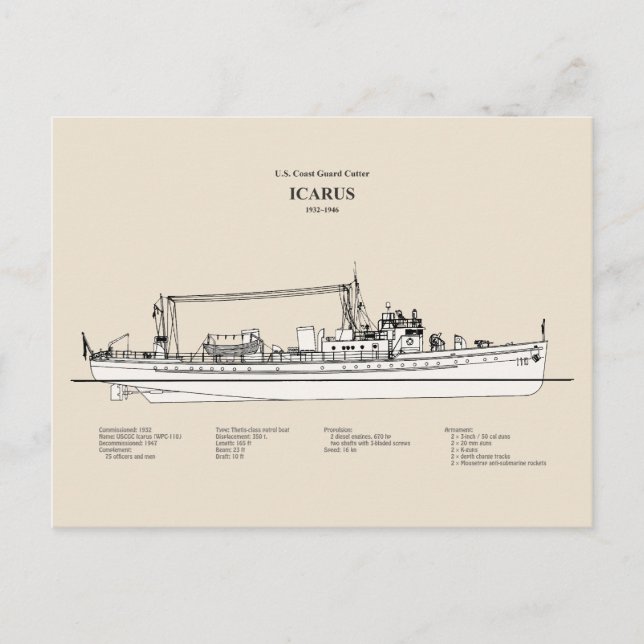 Postal USCG Cutter Icarus wpc-110 - SBD (Anverso)