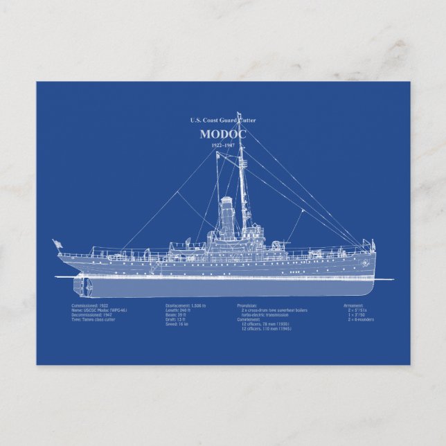 Postal USCG Cutter Modoc wpg-46 - ABD (Anverso)