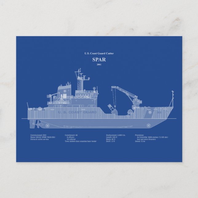 Postal USCG Cutter Spar wlb-206 - ABD (Anverso)