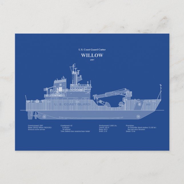 Postal USCG Cutter Willow wlb-202 - ABD (Anverso)