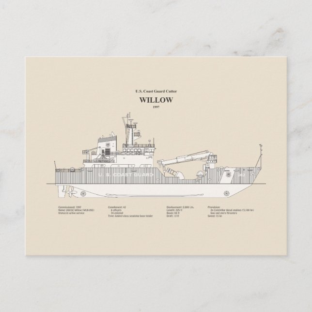 Postal USCG Cutter Willow wlb-202 - SBD (Anverso)