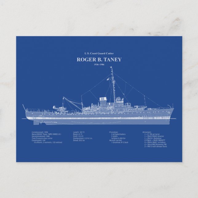 Postal USCG Roger B. Taney whec-37 - ABD (Anverso)