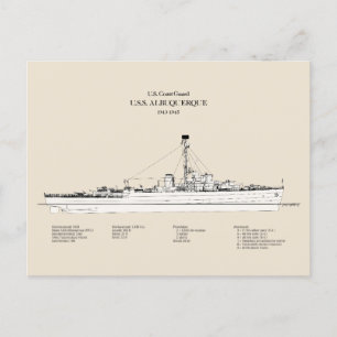 Postal USCG USS Albuquerque PF-7 - SBD