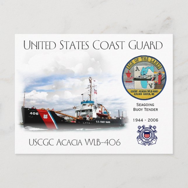 Postal USCGC Acacia WLB-406 Oferta de boyas (Anverso)
