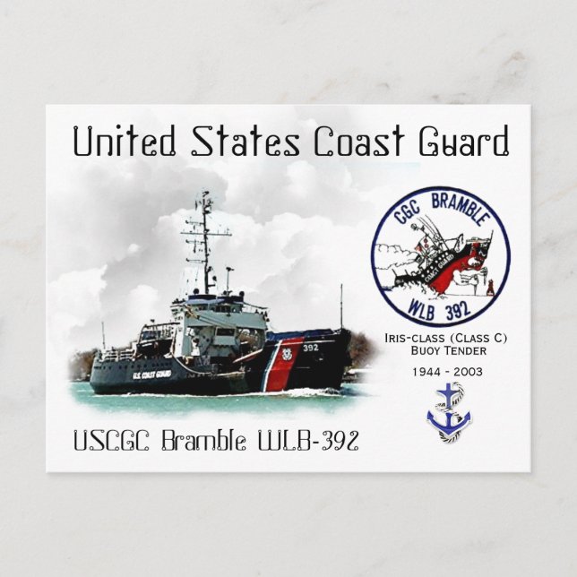 Postal USCGC BRAMBLE WLB-392 BUOY TENDER-a (Anverso)