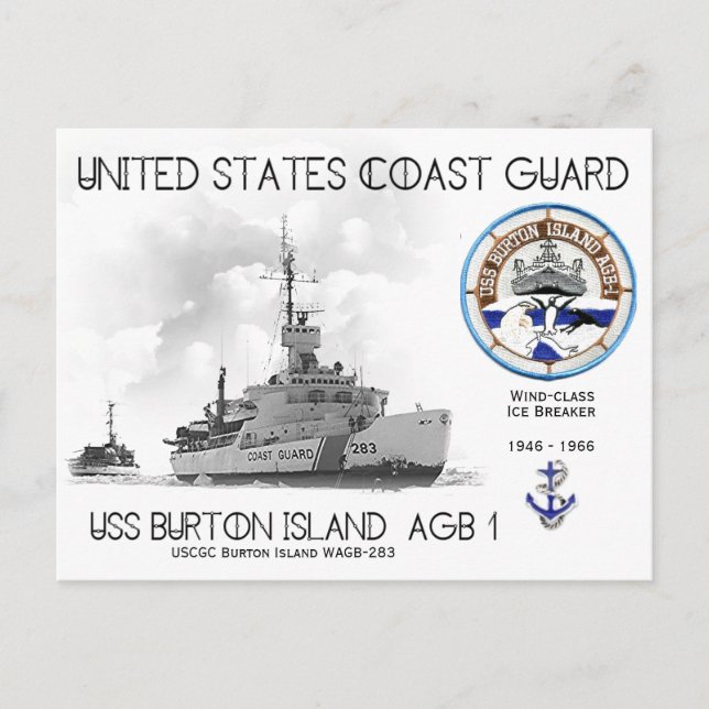 Postal USCGC Burton Island WAGB-283 Ice Breaker (Anverso)