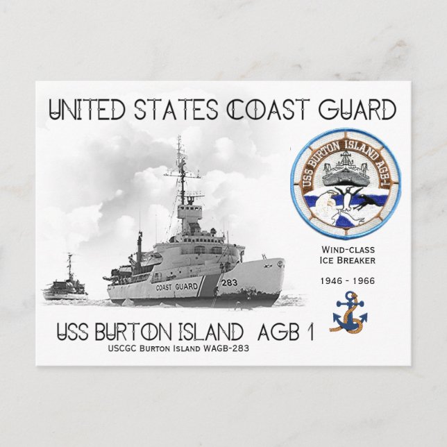 Postal USCGC Burton Island WAGB-283 Ice Breaker (Anverso)
